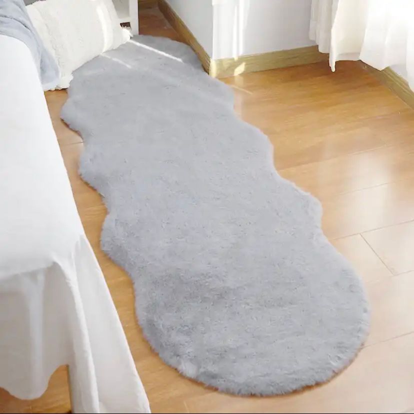 White Rabbit Fur Rug, Real Rabbit Fur Rug, Real White Fur Rug