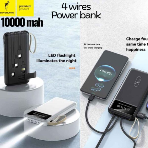 10000mAh Multi-Cable Power Bank